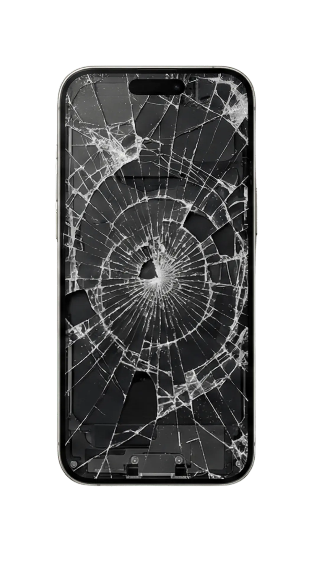Cracked mobile screen before repair at Prince Mobile Service Center Kota
